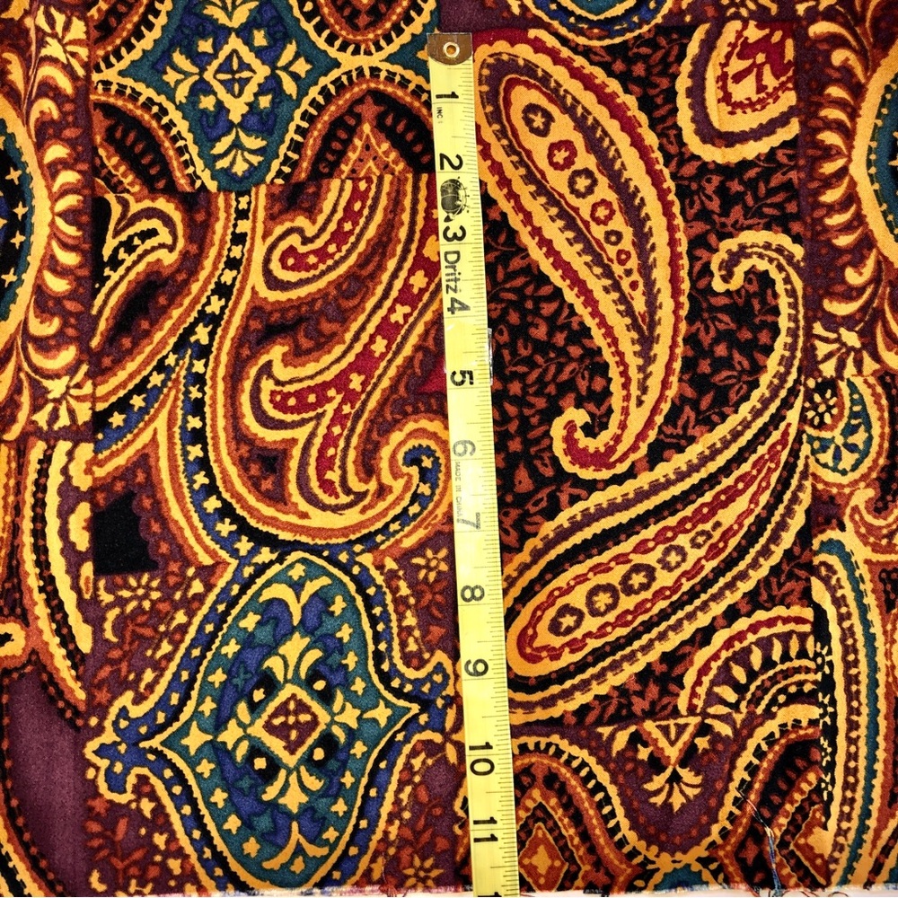 Cotton Blend Paisley Abstract Uncut Fabric (3.75 yds x 44”) GORGEOUS Colors! - Picture 8 of 15